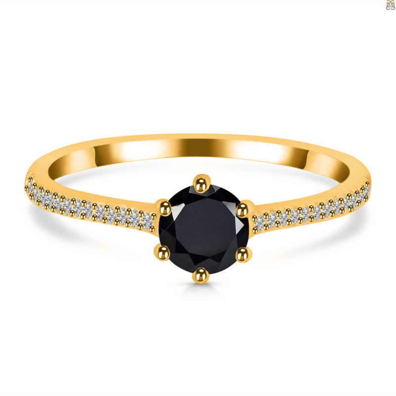 Black Tourmaline & White Topaz Ring BLS-RDR-3143.