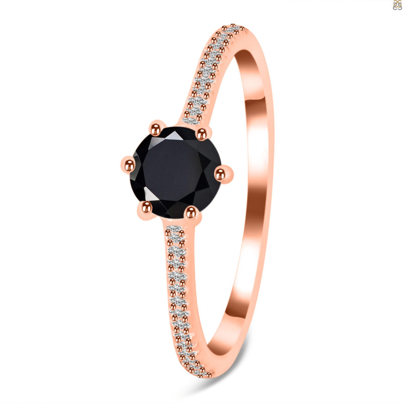 Black Tourmaline & White Topaz Ring BLS-RDR-3143.