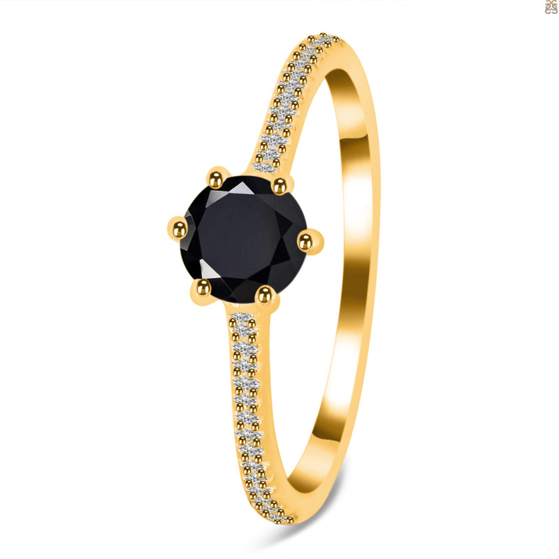 Black Tourmaline & White Topaz Ring BLS-RDR-3143.