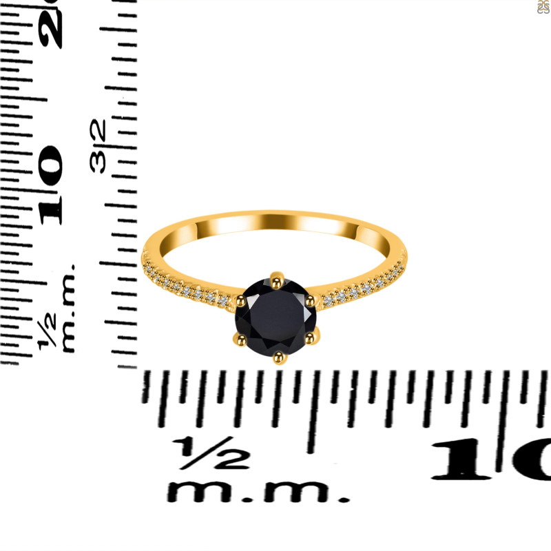 Black Tourmaline & White Topaz Ring BLS-RDR-3144.
