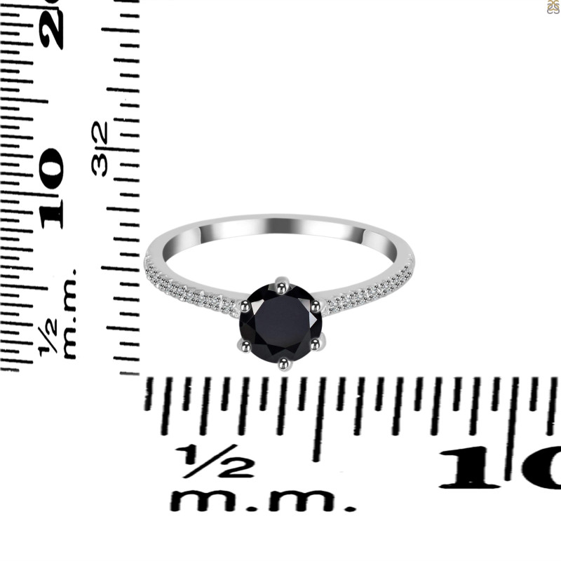 Black Tourmaline & White Topaz Ring BLS-RDR-3144.