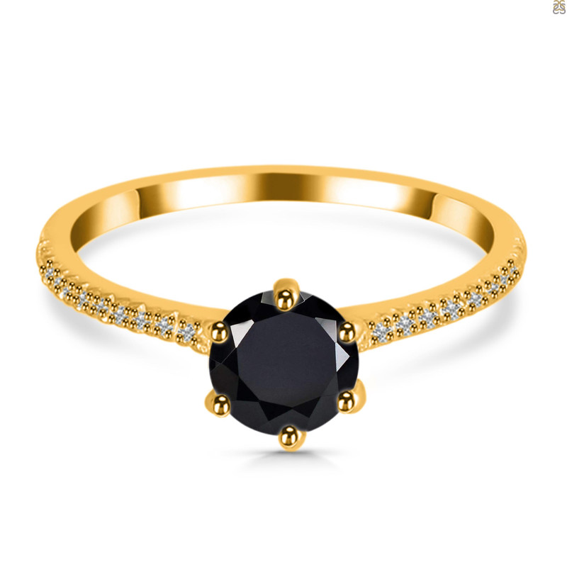 Black Tourmaline & White Topaz Ring BLS-RDR-3144.