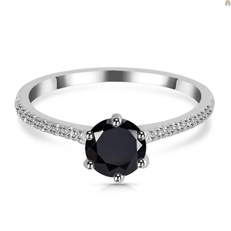 Black Tourmaline & White Topaz Ring BLS-RDR-3144.