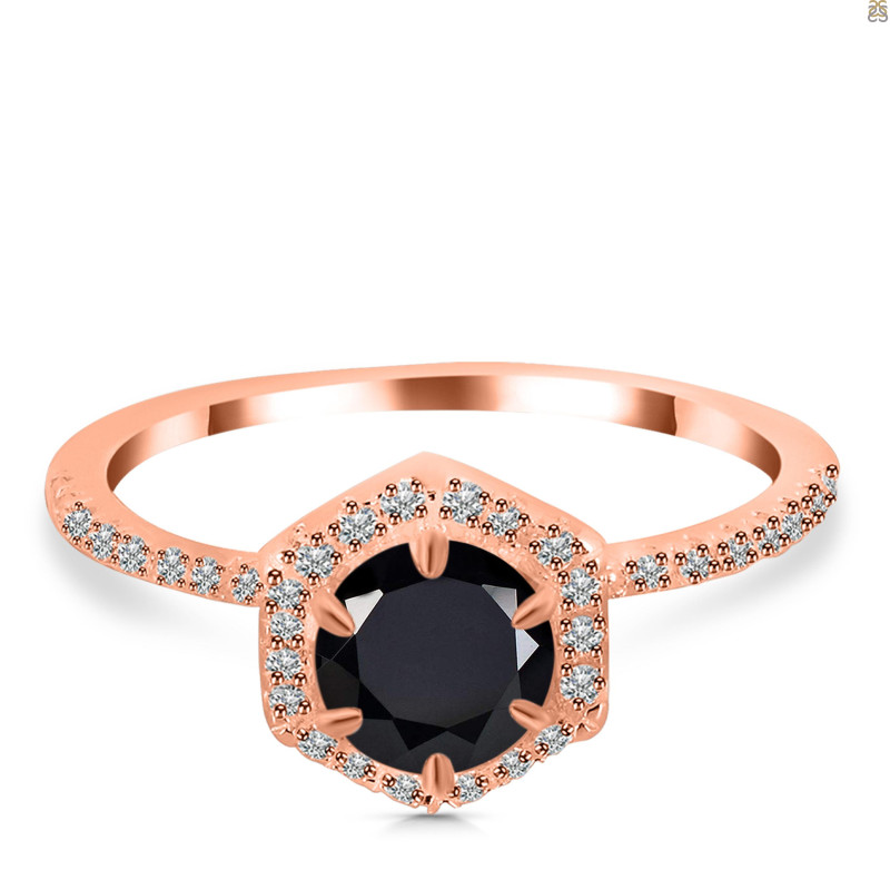 Black Tourmaline & White Topaz Ring BLS-RDR-3146.