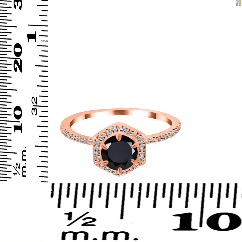 Black Tourmaline & White Topaz Ring BLS-RDR-3146.
