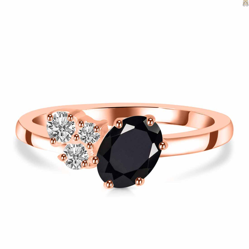 Black Tourmaline & White Topaz Ring BLS-RDR-3153.
