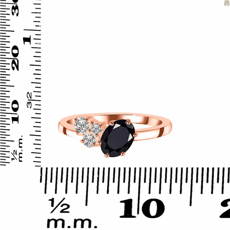 Black Tourmaline & White Topaz Ring BLS-RDR-3153.