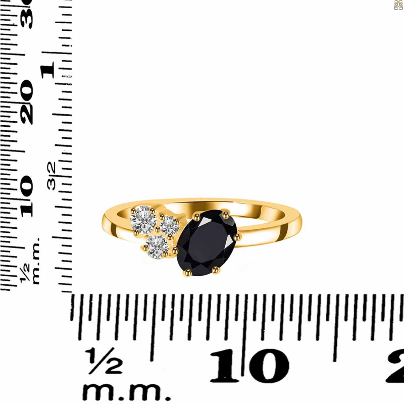 Black Tourmaline & White Topaz Ring BLS-RDR-3153.