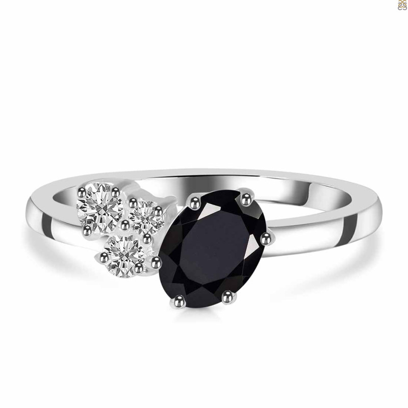 Black Tourmaline & White Topaz Ring BLS-RDR-3153.