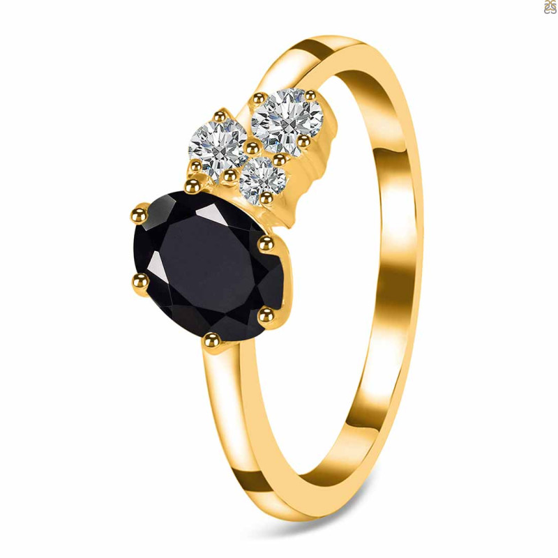 Black Tourmaline & White Topaz Ring BLS-RDR-3153.