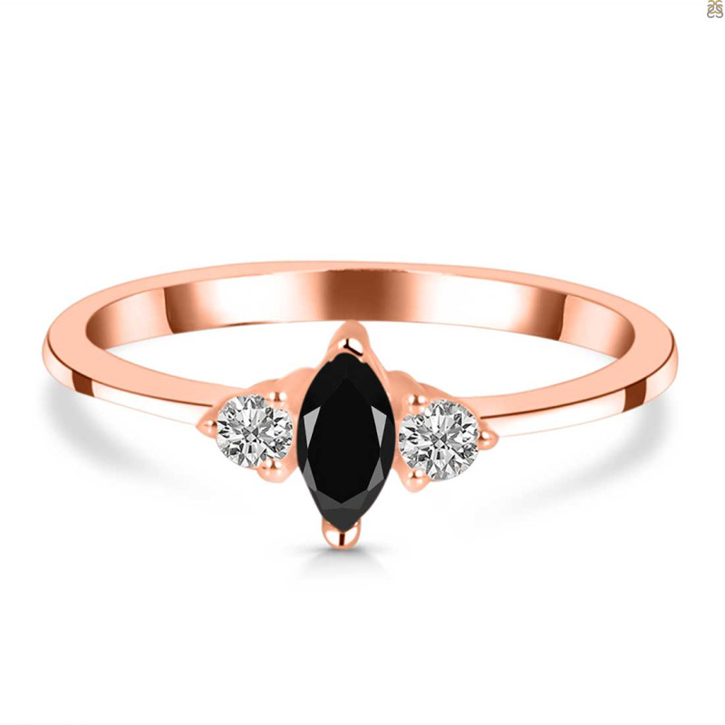 Black Tourmaline & White Topaz Ring BLS-RDR-3155.