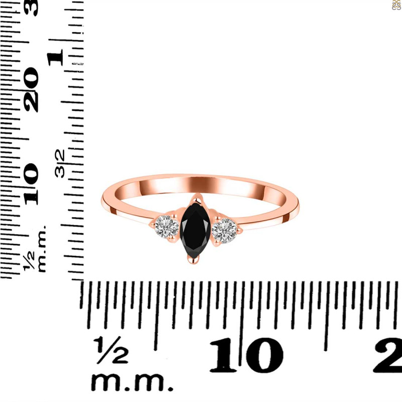Black Tourmaline & White Topaz Ring BLS-RDR-3155.