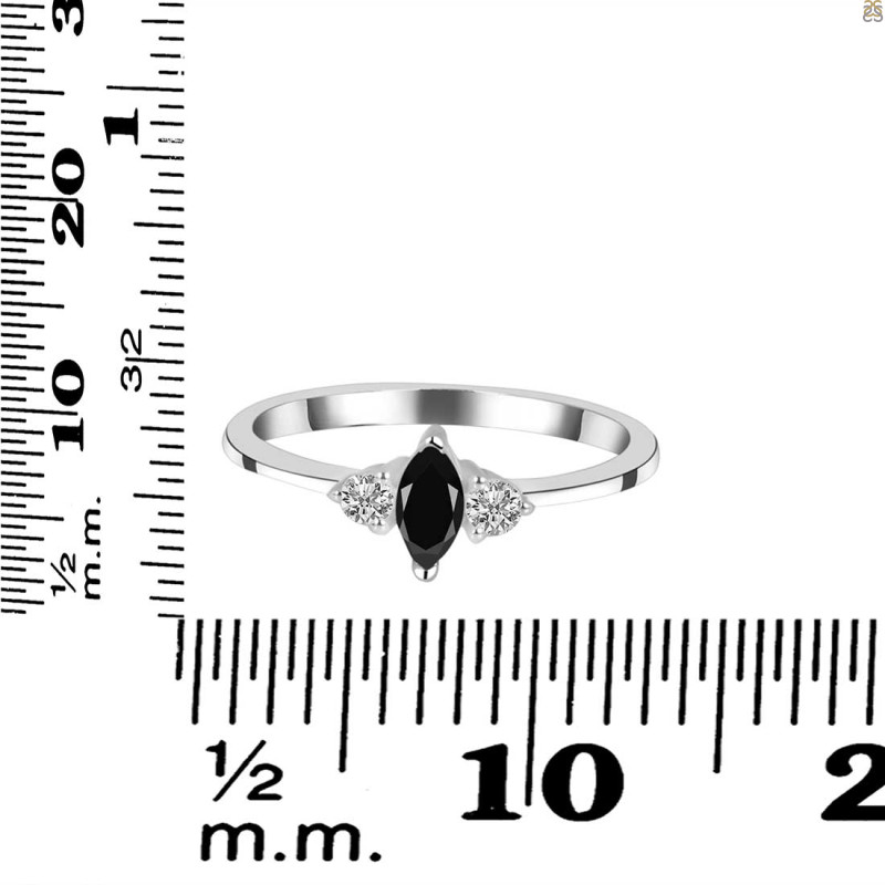 Black Tourmaline & White Topaz Ring BLS-RDR-3155.