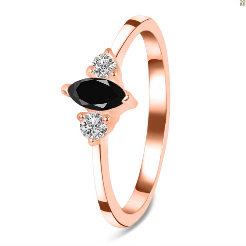 Black Tourmaline & White Topaz Ring BLS-RDR-3155.