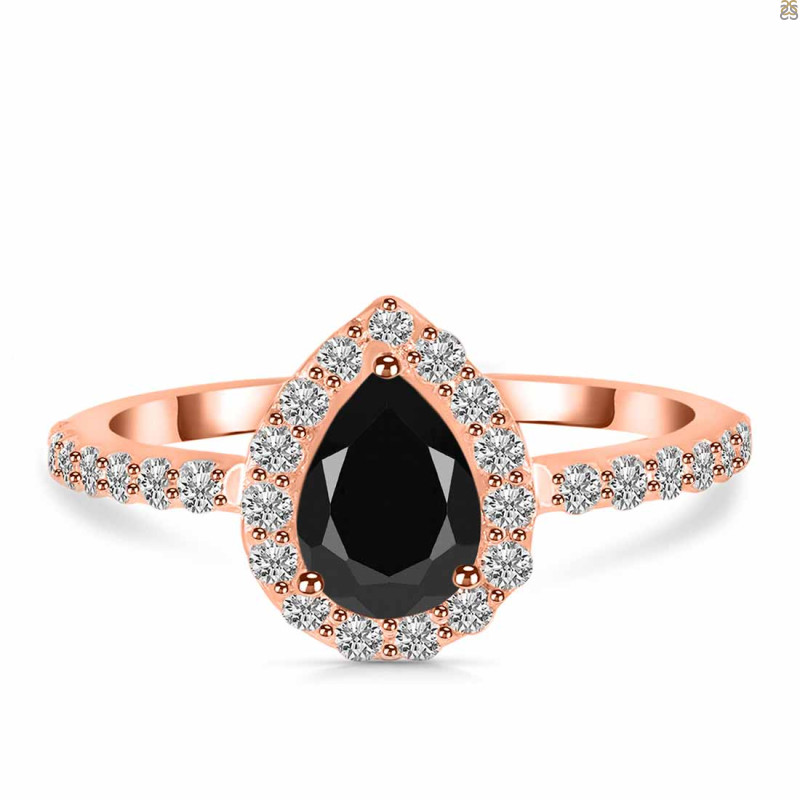 Black Tourmaline & White Topaz Ring BLS-RDR-3161.
