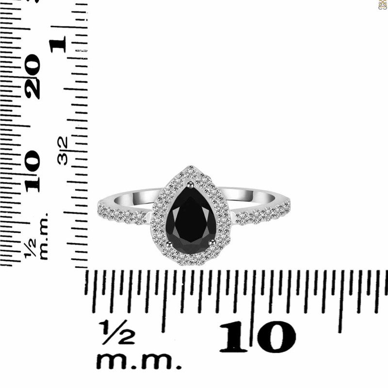 Black Tourmaline & White Topaz Ring BLS-RDR-3161.