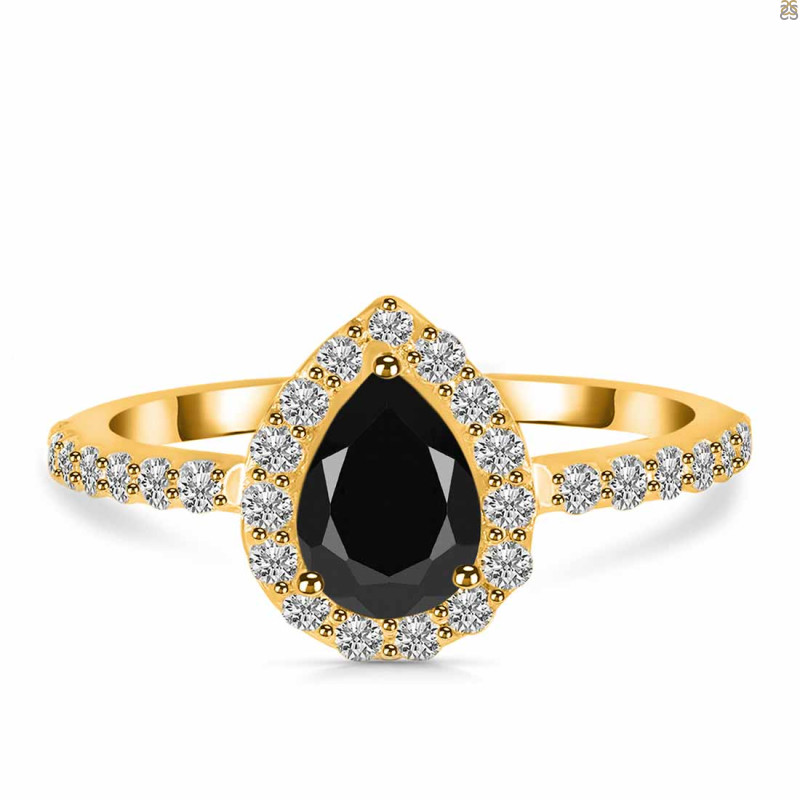 Black Tourmaline & White Topaz Ring BLS-RDR-3161.