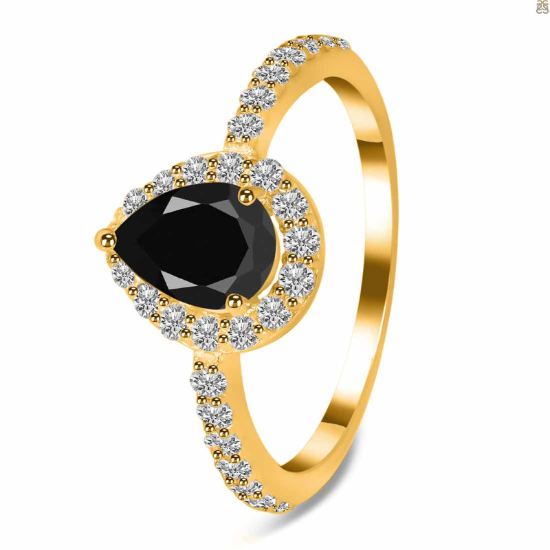 Black Tourmaline & White Topaz Ring BLS-RDR-3161.