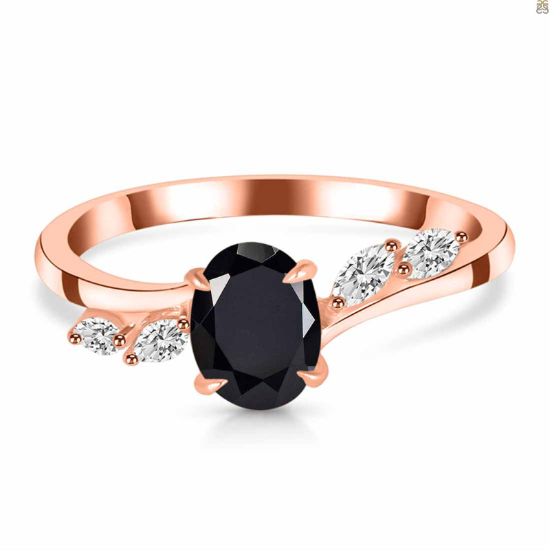 Black Tourmaline & White Topaz Ring BLS-RDR-3163.