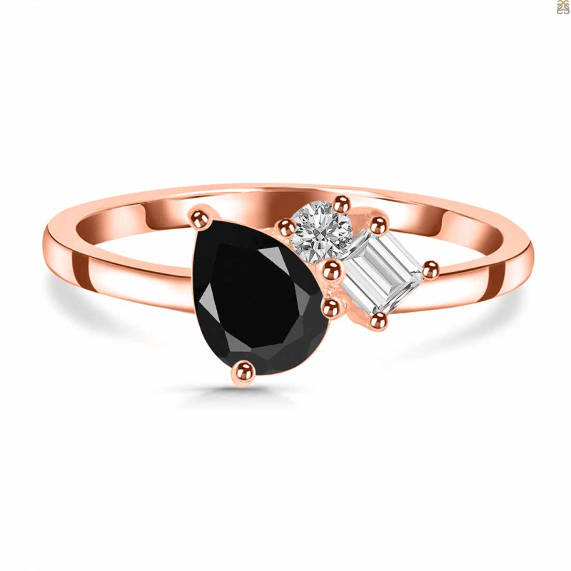 Black Tourmaline & White Topaz Ring BLS-RDR-3199.