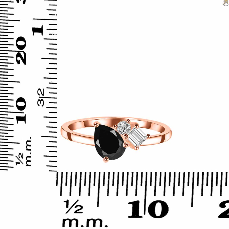 Black Tourmaline & White Topaz Ring BLS-RDR-3199.