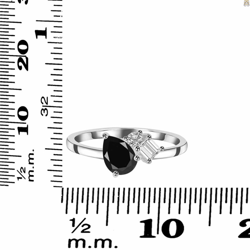 Black Tourmaline & White Topaz Ring BLS-RDR-3199.