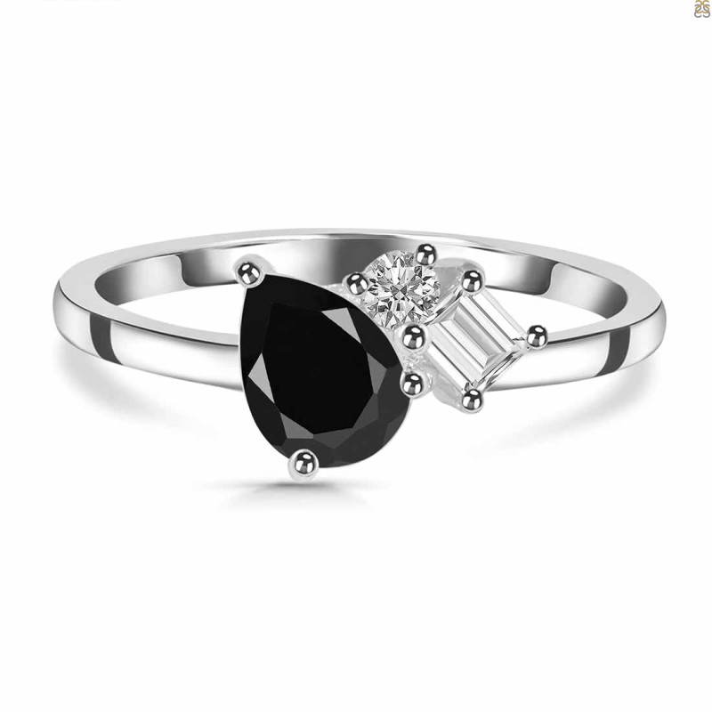 Black Tourmaline & White Topaz Ring BLS-RDR-3199.