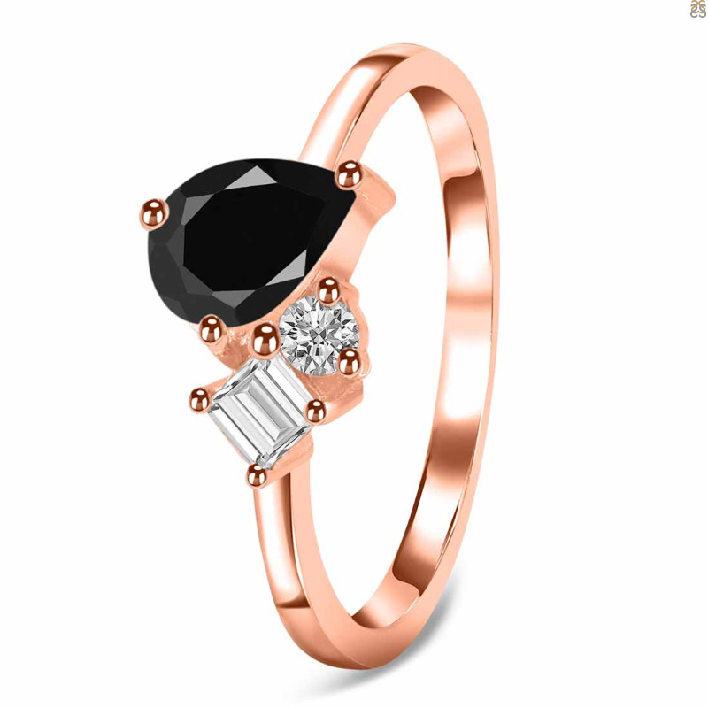Black Tourmaline & White Topaz Ring BLS-RDR-3199.