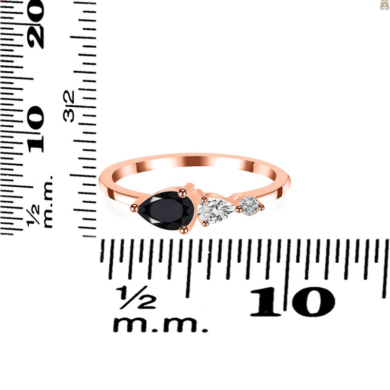 Black Tourmaline  & White Topaz Ring BLS-RDR-3238.