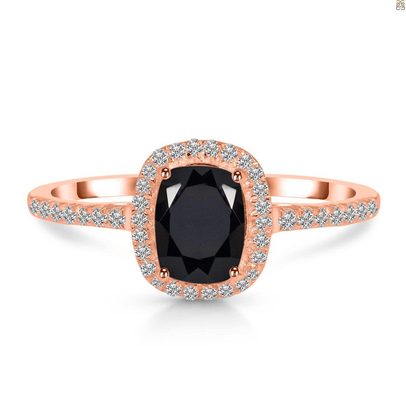 Black Tourmaline & White Topaz Ring BLS-RDR-3263.