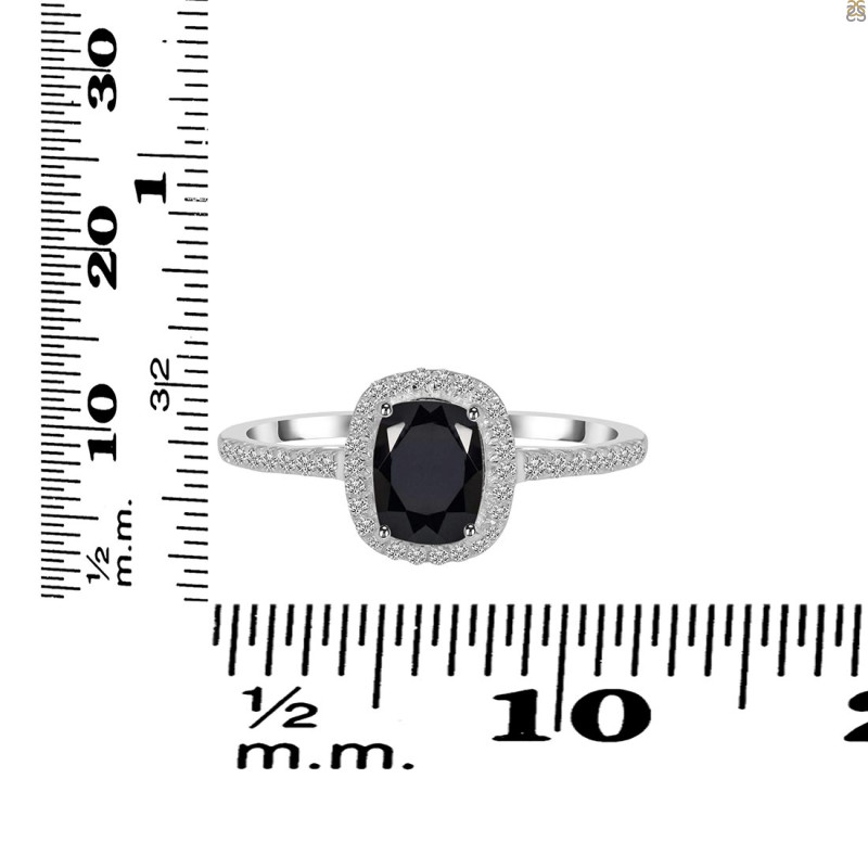 Black Tourmaline & White Topaz Ring BLS-RDR-3263.