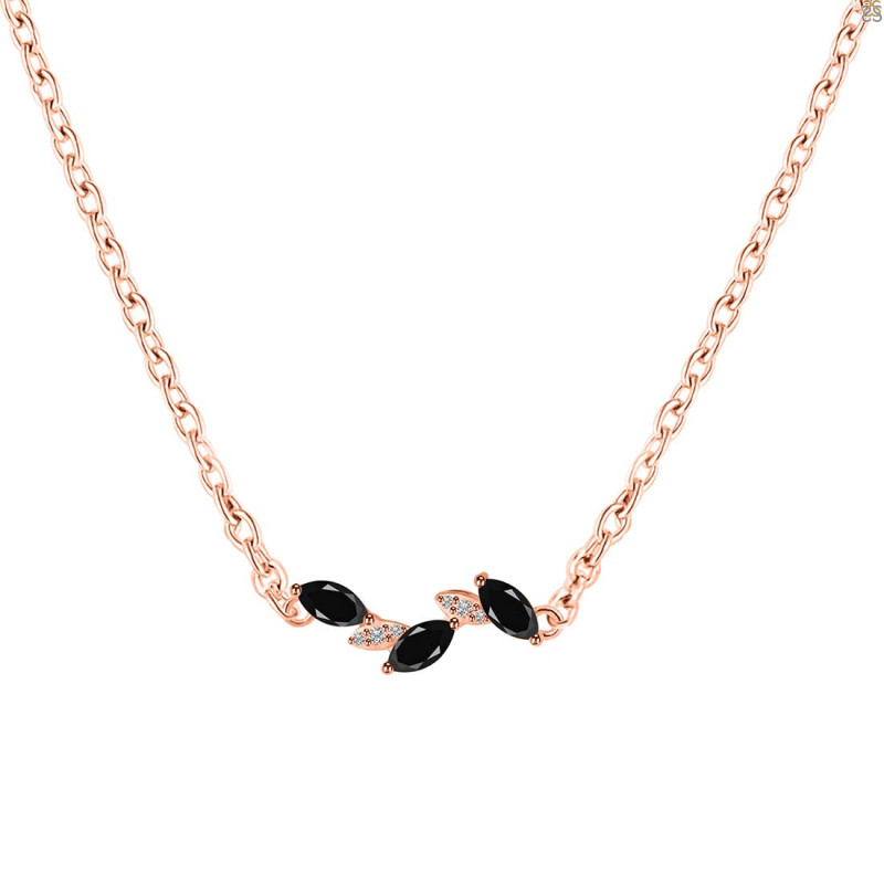 Black Tourmaline & White Topaz Necklace BLS-RDN-460.