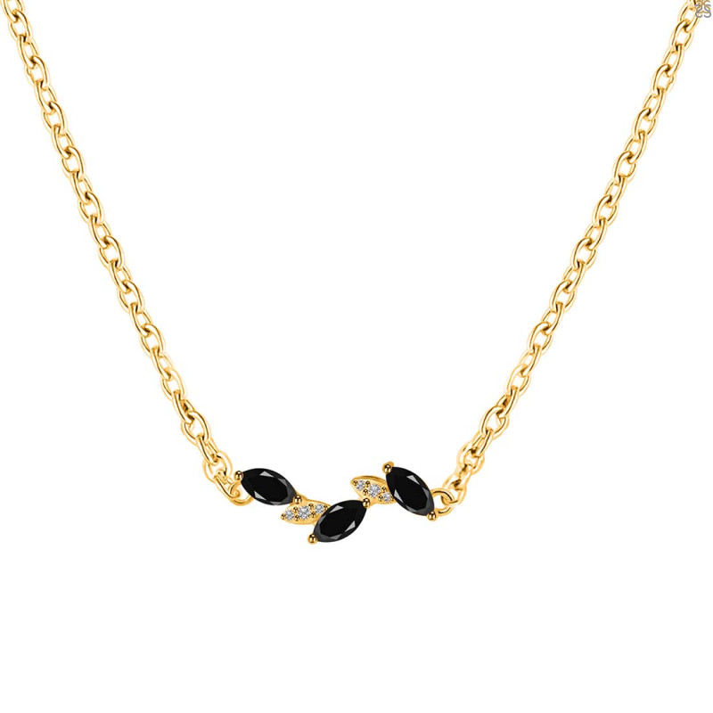 Black Tourmaline & White Topaz Necklace BLS-RDN-460.