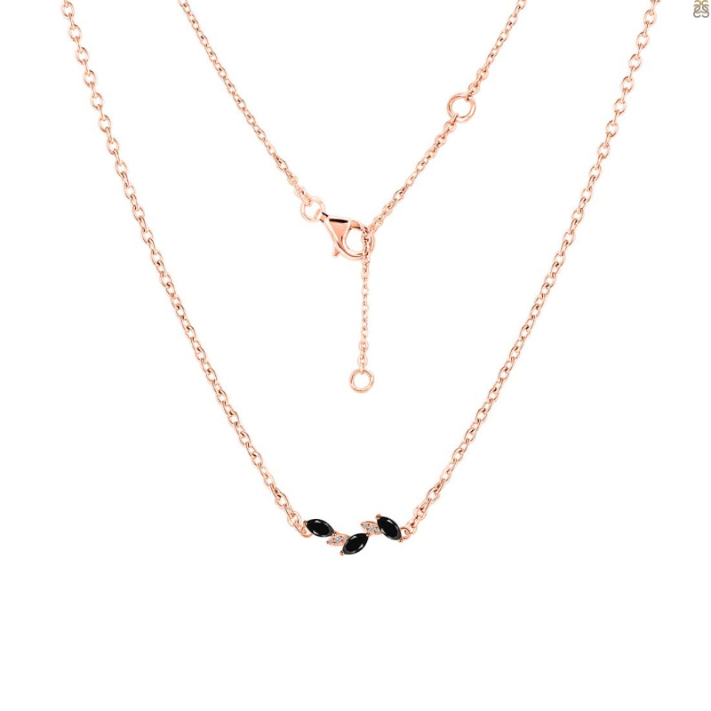 Black Tourmaline & White Topaz Necklace BLS-RDN-460.