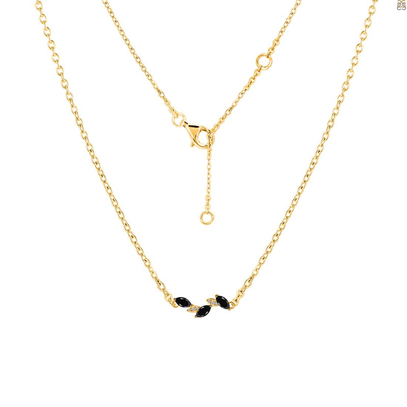 Black Tourmaline & White Topaz Necklace BLS-RDN-460.
