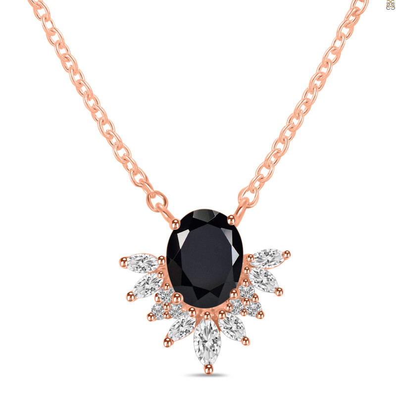 Black Tourmaline & White Topaz Necklace BLS-RN-72.
