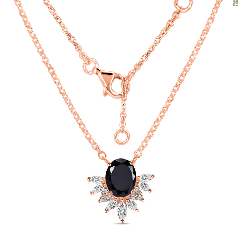 Black Tourmaline & White Topaz Necklace BLS-RN-72.