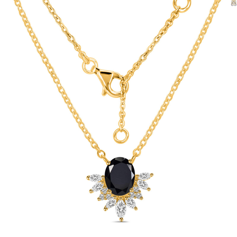 Black Tourmaline & White Topaz Necklace BLS-RN-72.