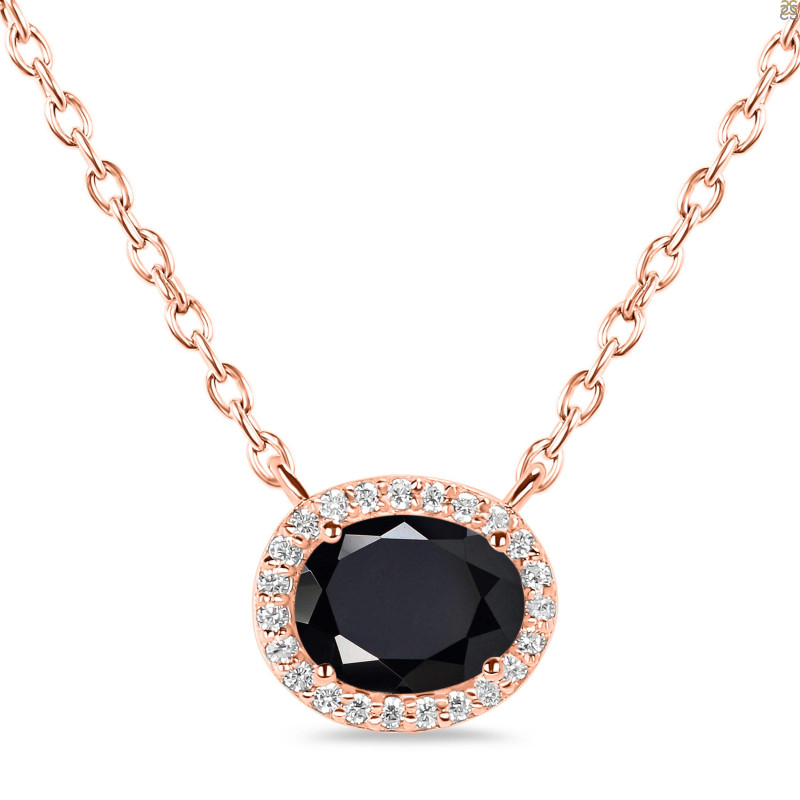 Black Tourmaline & White Topaz Necklace BLS-RN-85.
