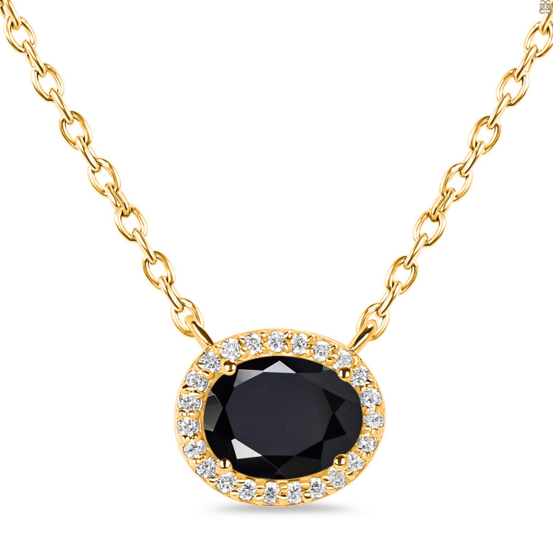 Black Tourmaline & White Topaz Necklace BLS-RN-85.