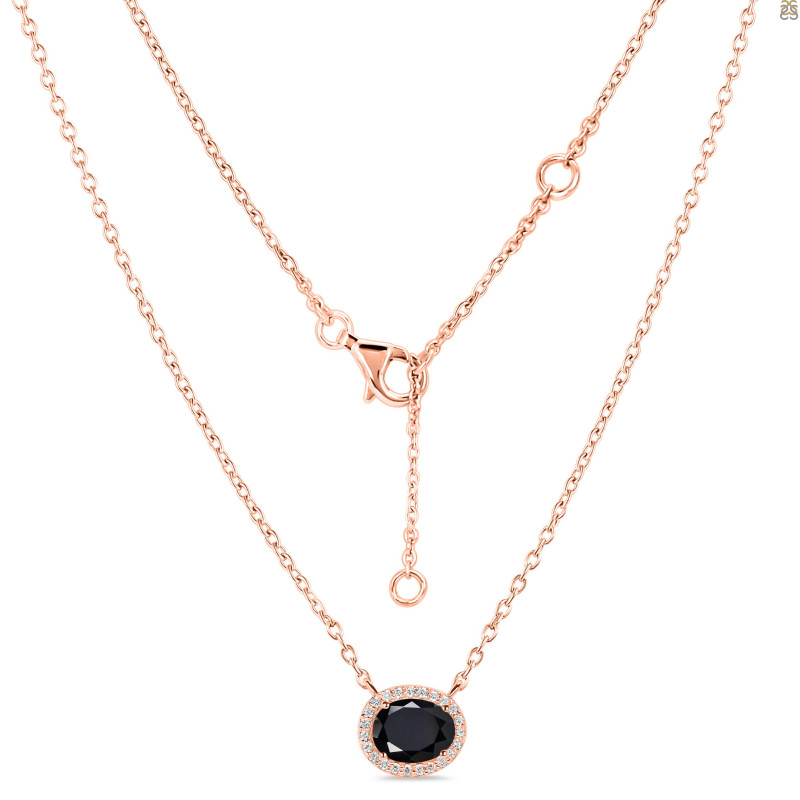 Black Tourmaline & White Topaz Necklace BLS-RN-85.