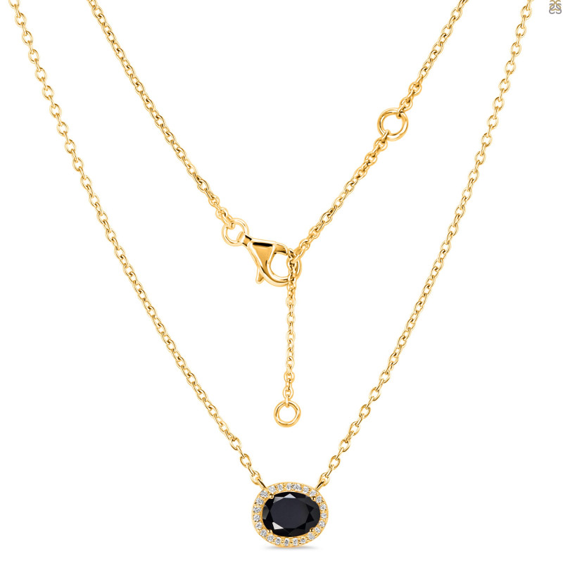 Black Tourmaline & White Topaz Necklace BLS-RN-85.