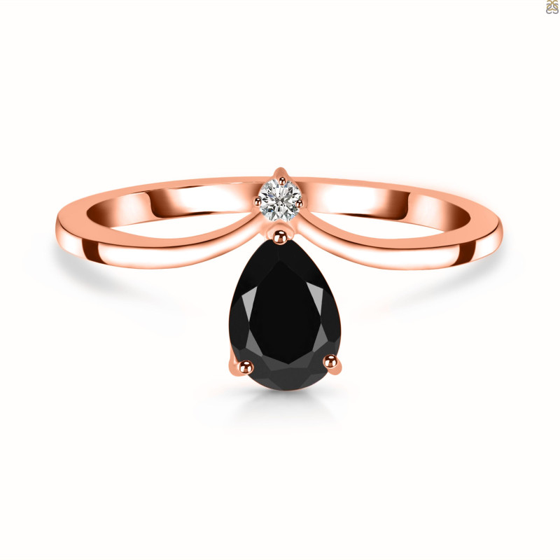 Black Tourmaline & White Topaz Ring BLS-RR-374.