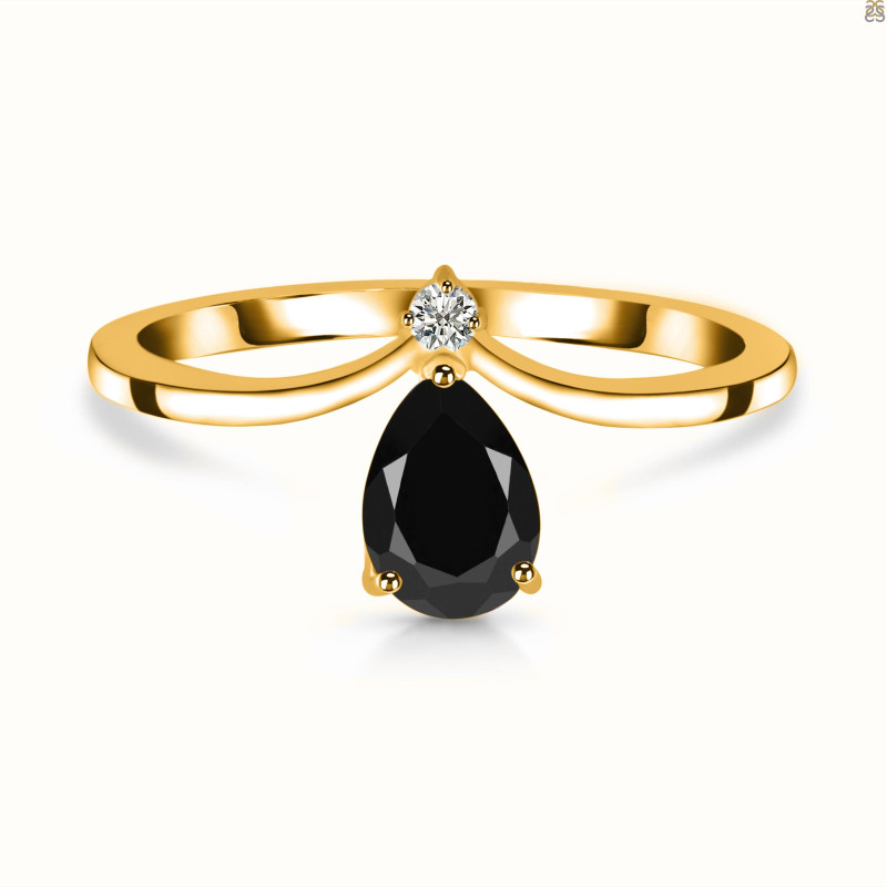 Black Tourmaline & White Topaz Ring BLS-RR-374.