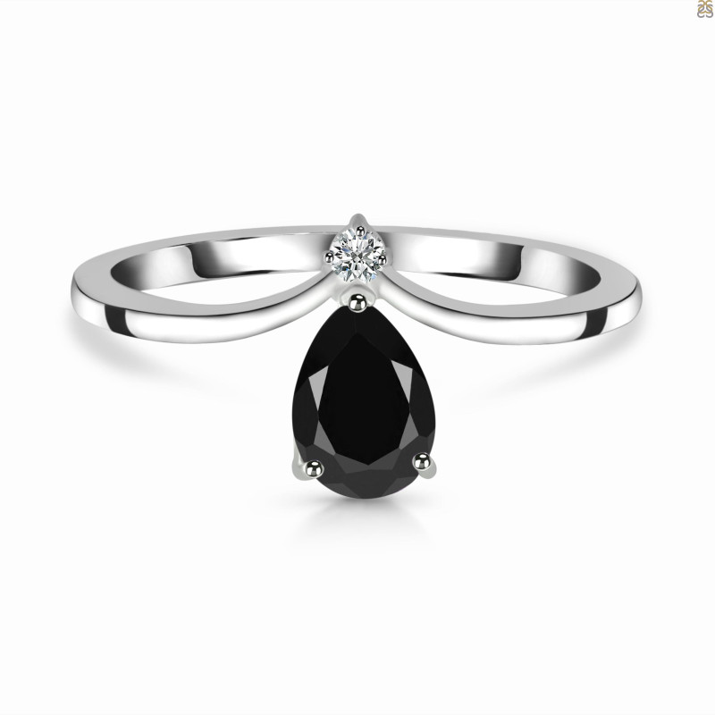 Black Tourmaline & White Topaz Ring BLS-RR-374.