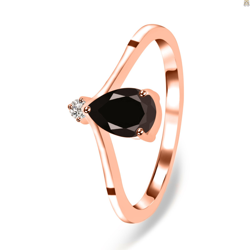 Black Tourmaline & White Topaz Ring BLS-RR-374.