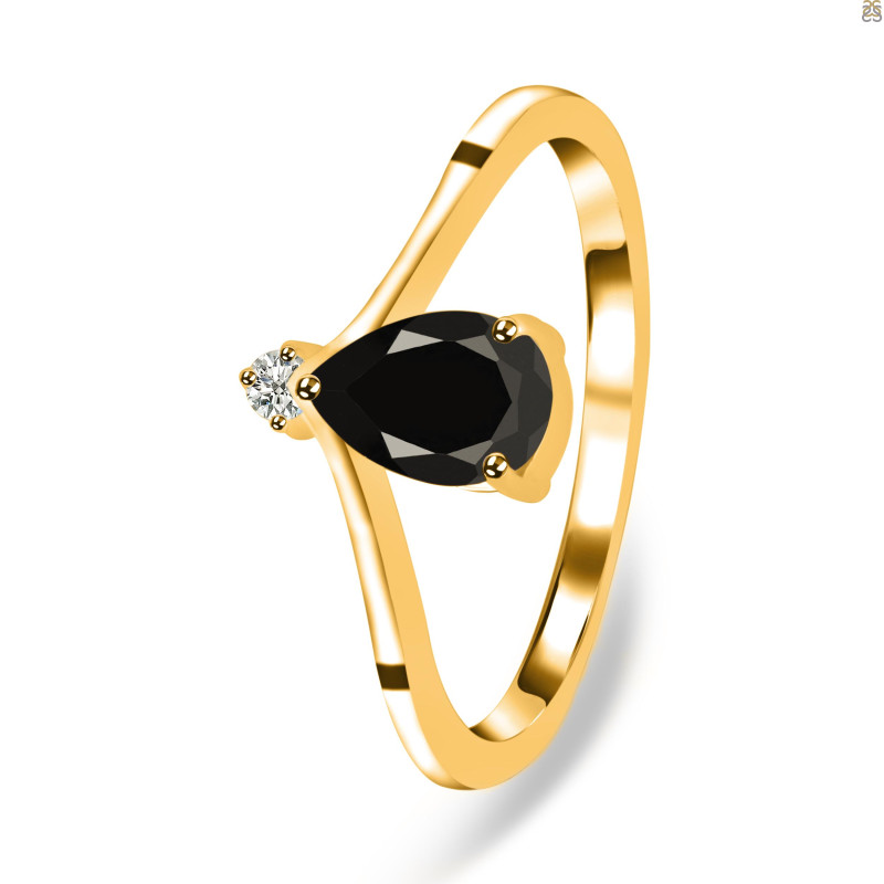 Black Tourmaline & White Topaz Ring BLS-RR-374.