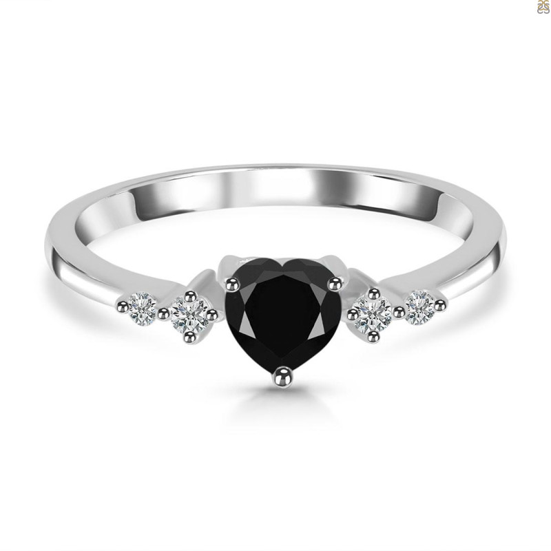  Black Tourmaline & White Topaz Ring BLS-RR-424.