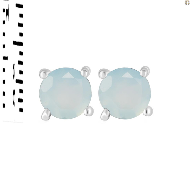 Blue Chalcedony Stud Earring BLX-RDE-1023.