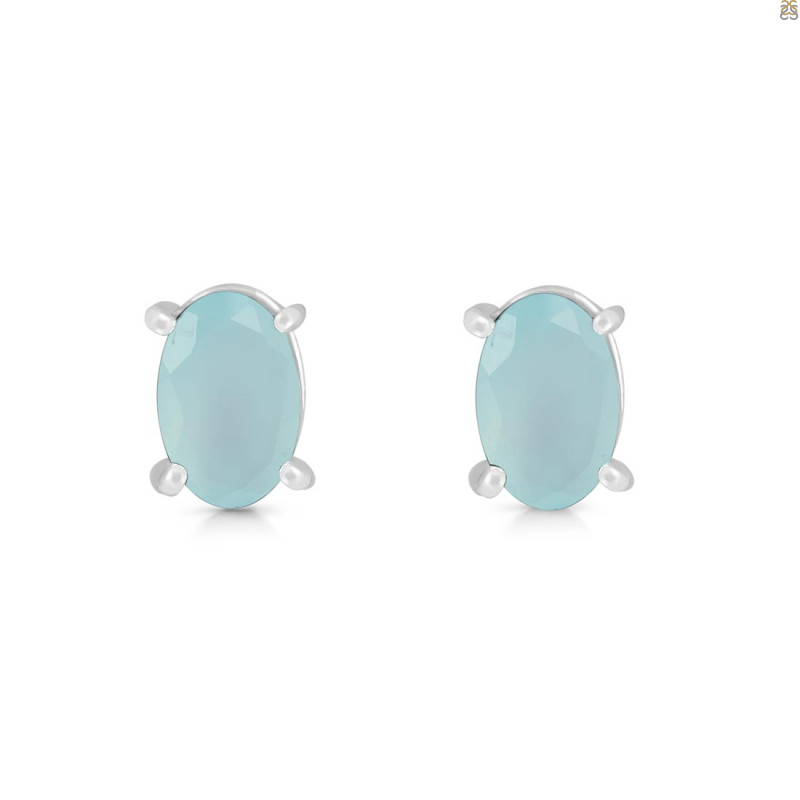 Blue Chalcedony Stud Earring BLX-RDE-1154.